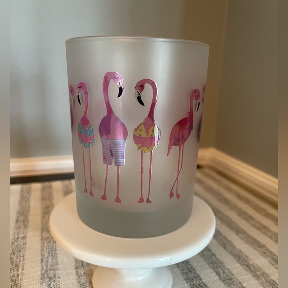 Culver - Frosted Flamingo Double Old Fashion Drinking Glasses - Bar - Set of 5 - Picture 4 of 6